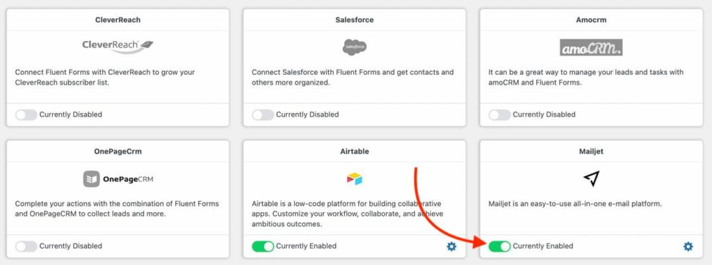 MailJet integration with Fluent Forms