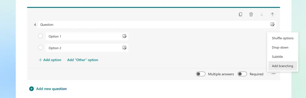Add branching to MS Form