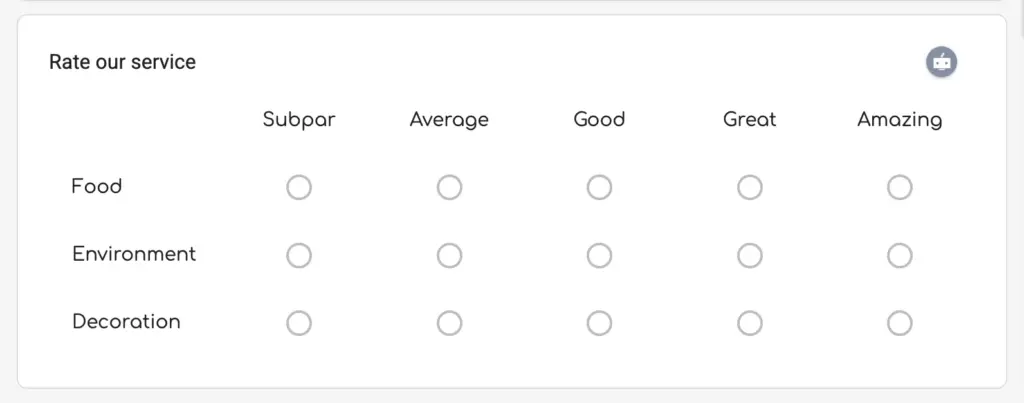 Creating Likert scales with Google Forms' multiple choice grid
