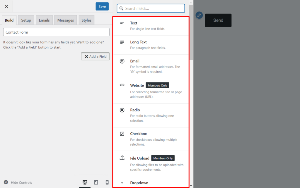 HappyForms input fields