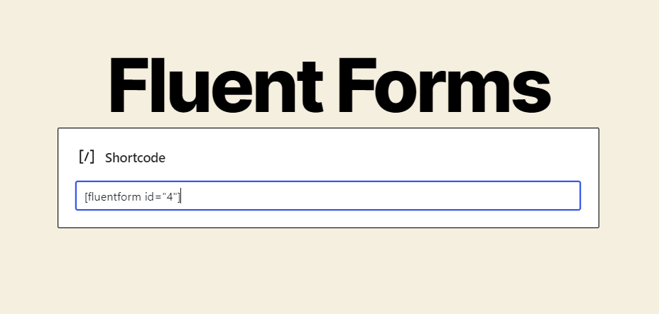 Publishing your form using shortcode
