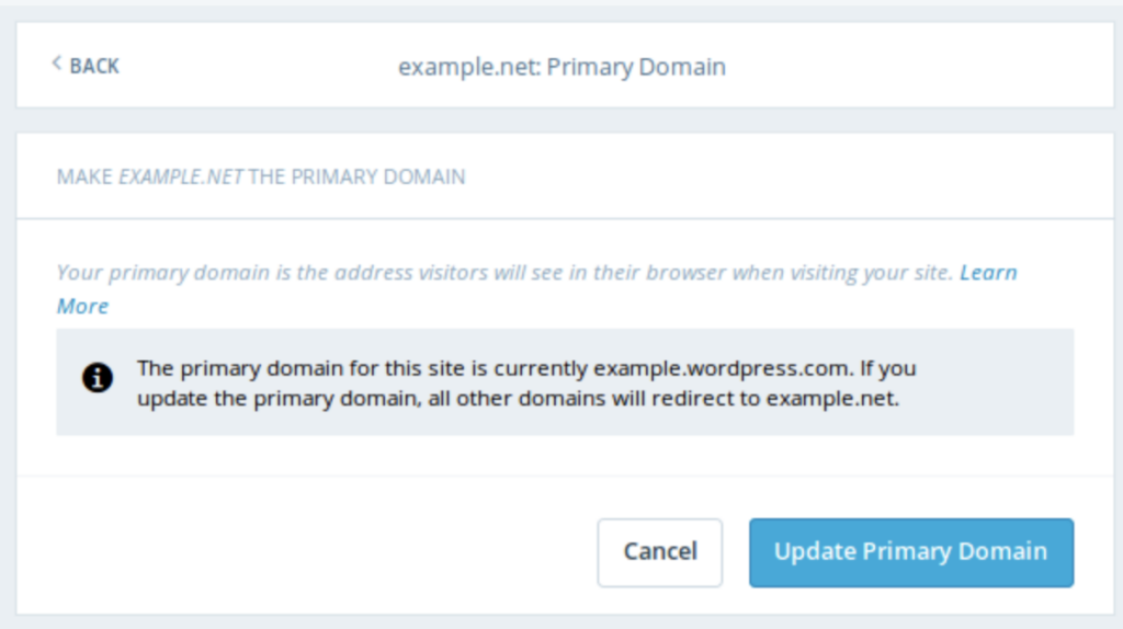 Update Primary Domain