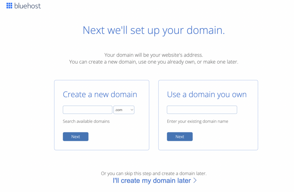 Set up your domain with bluehost 