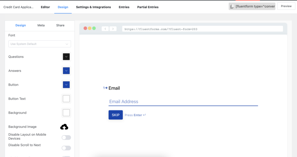 conversational forms ediotr, fluent forms