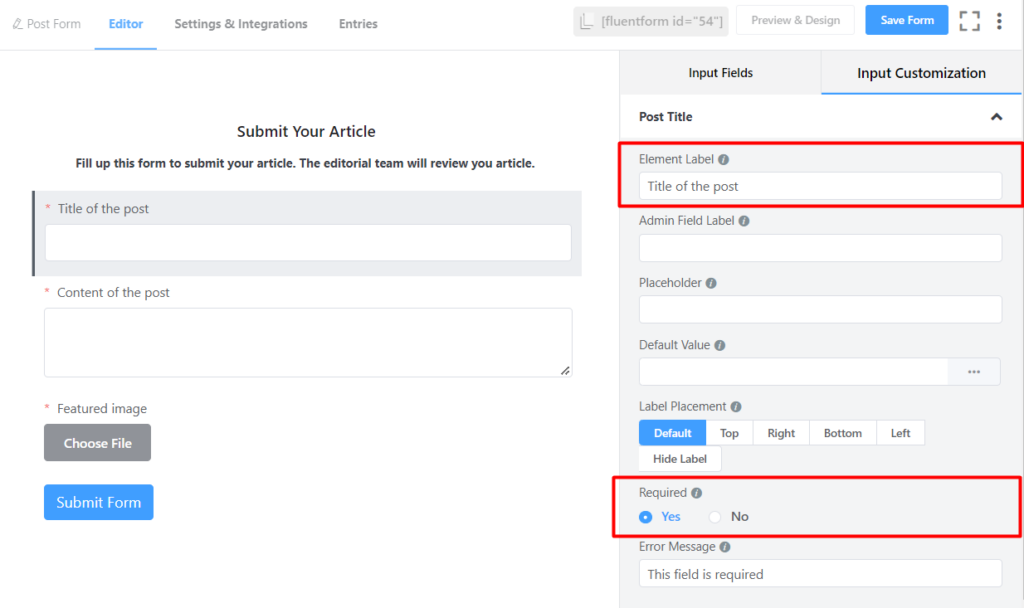 Adding various fields to the post form