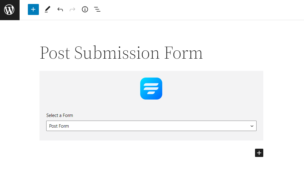 Publishing the form using Gutenberg block editor