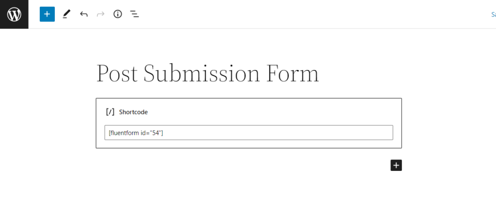 Publishing the form using shortcode