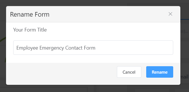 Renaming employee emergency contact form