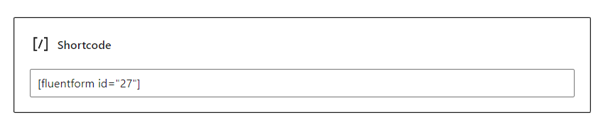 Fluent Forms shortcode