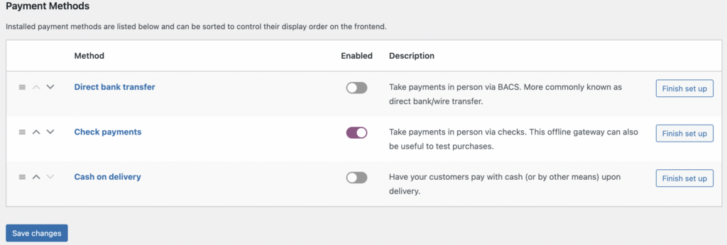 Payment configuration for your business site