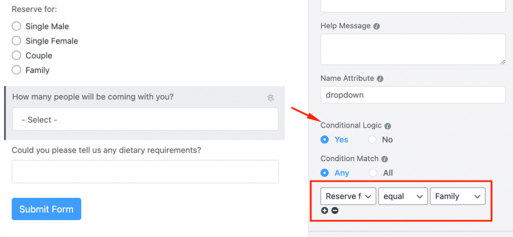 Set up conditional logic