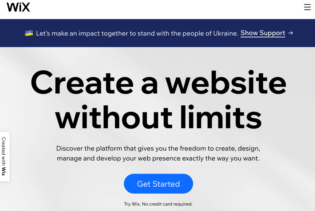 Wix drag and drop website builder