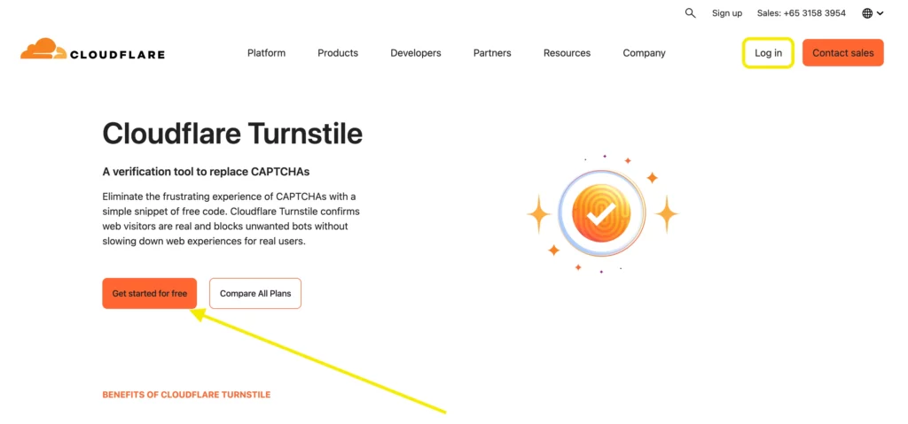 Creating Cloudflare Turnstile Account