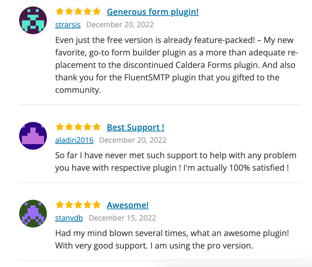 Fluent Forms reviews