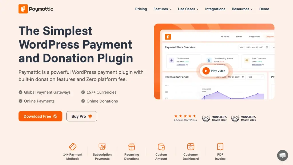 Paymattic is the Simplest WordPress Payment and Donation Plugin