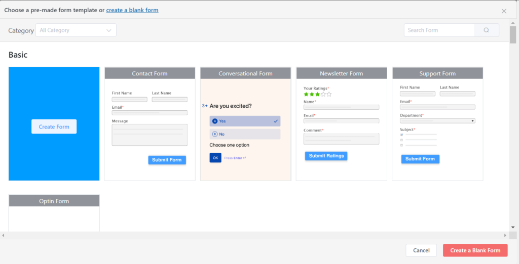 Fluent Forms templates