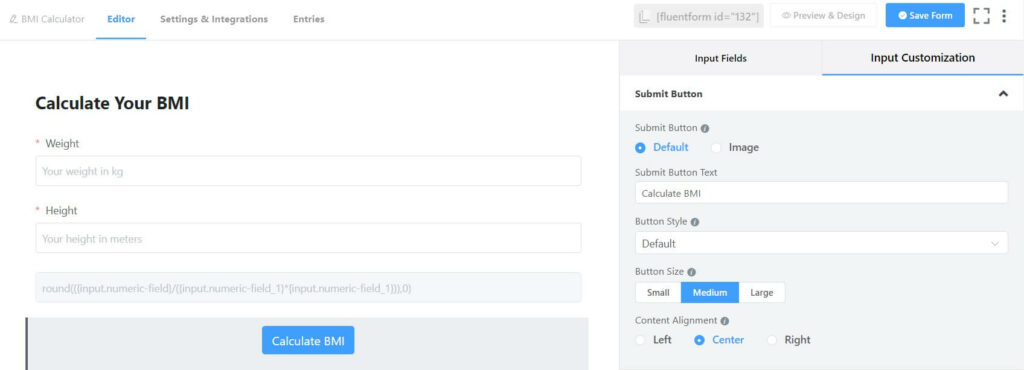 Customizing the submit button