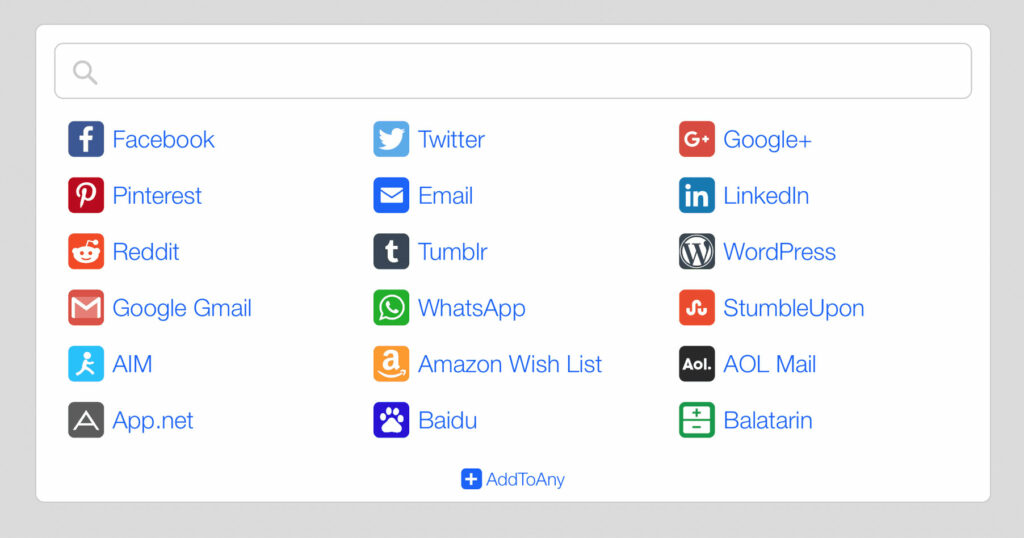 AddToAny social media platforms 