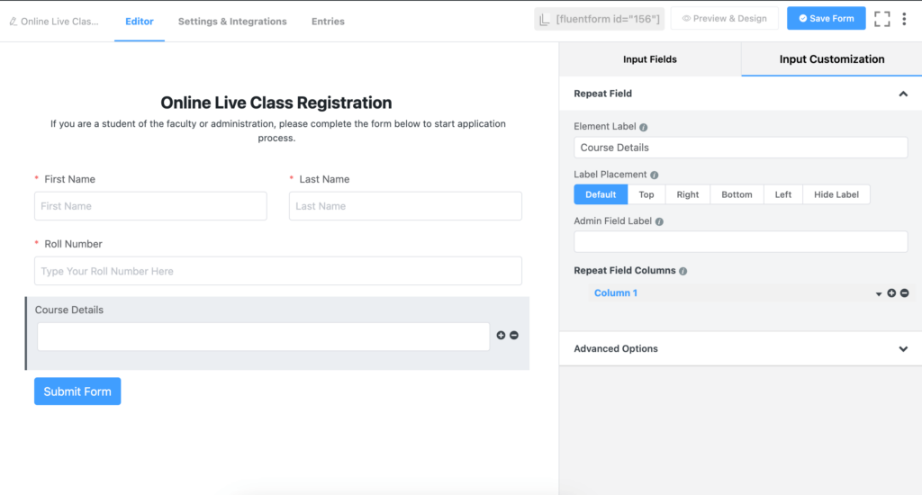 Adding field for course details 