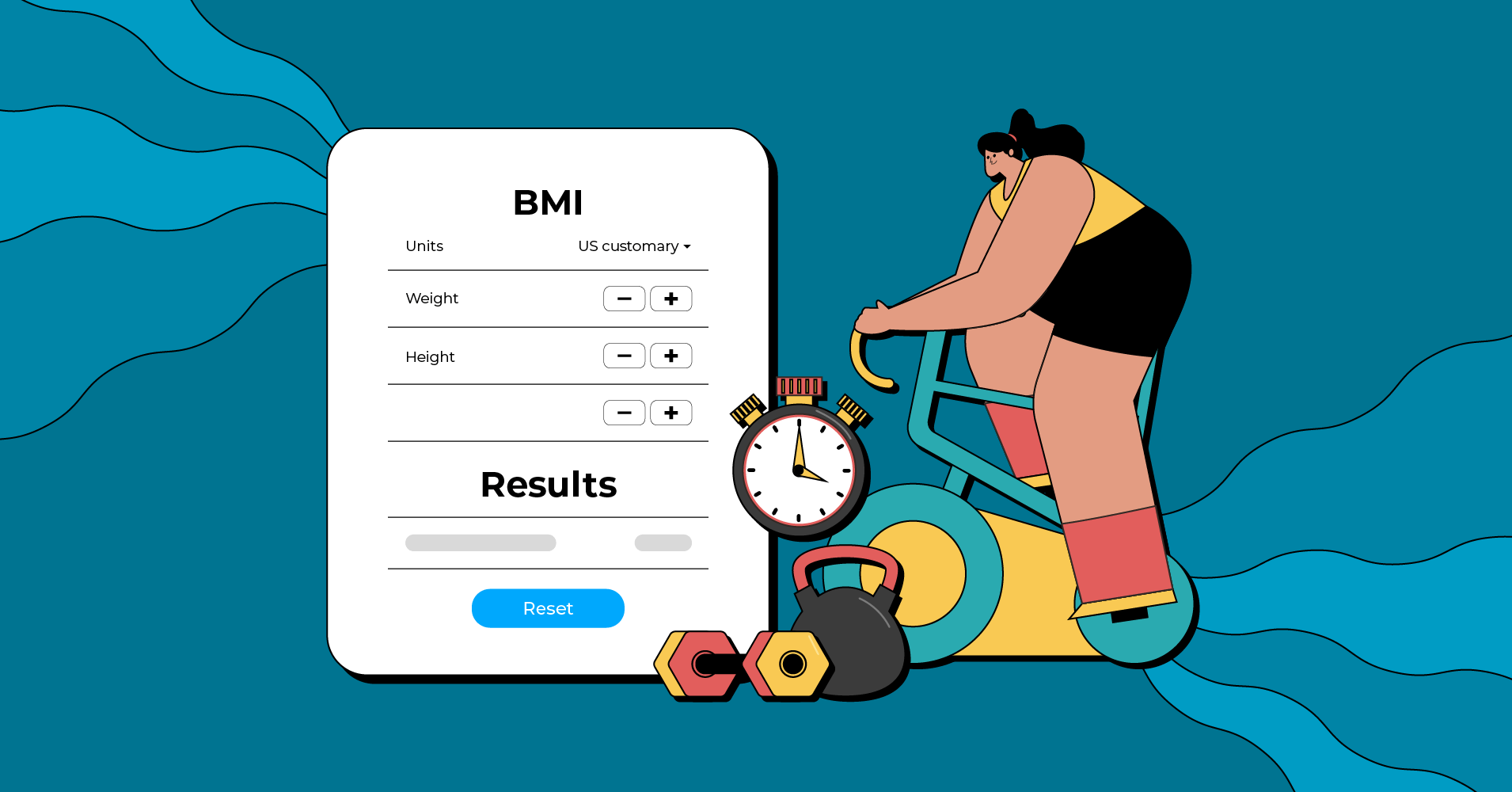 BMI calculator and a girl cycling