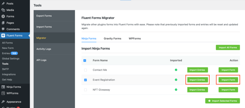Fluent Forms Migrator tool