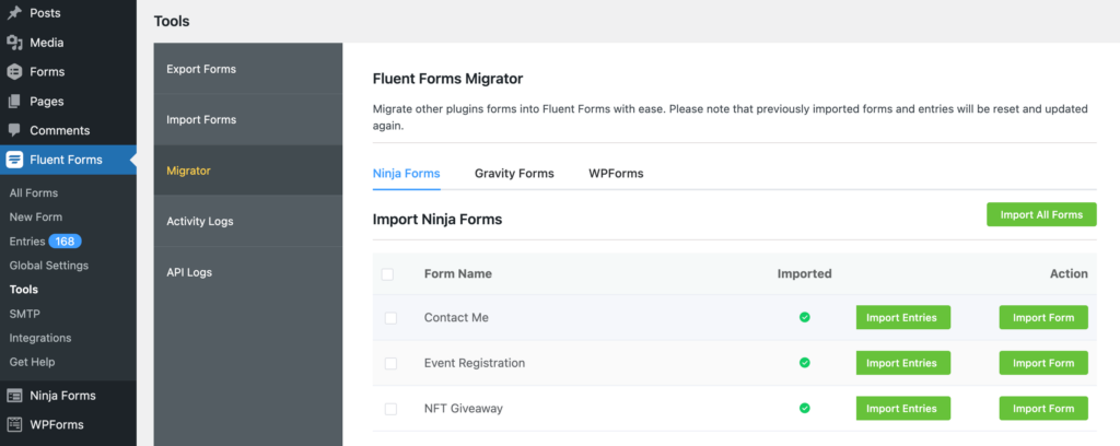 Migrate to Fluent Forms using the Fluent Forms Migrator tool