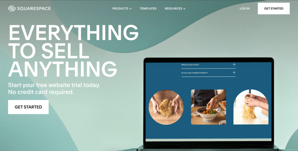 Squarespace homepage