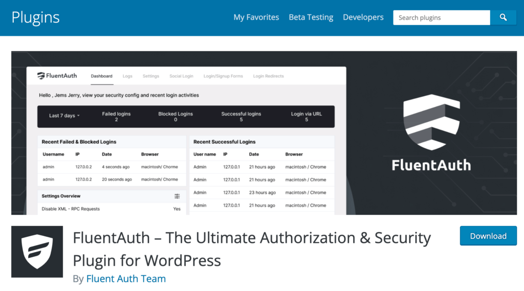 FluentAuth plugin