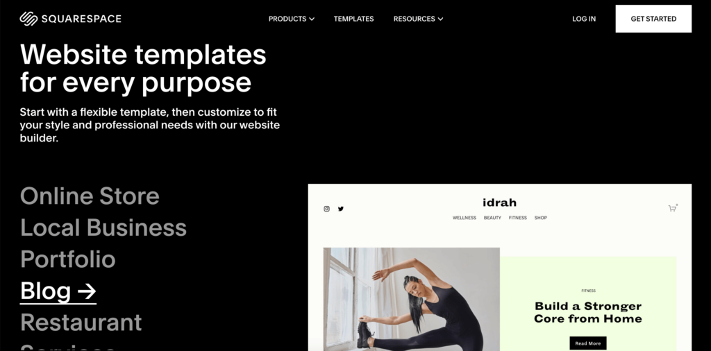 Squarespace templates