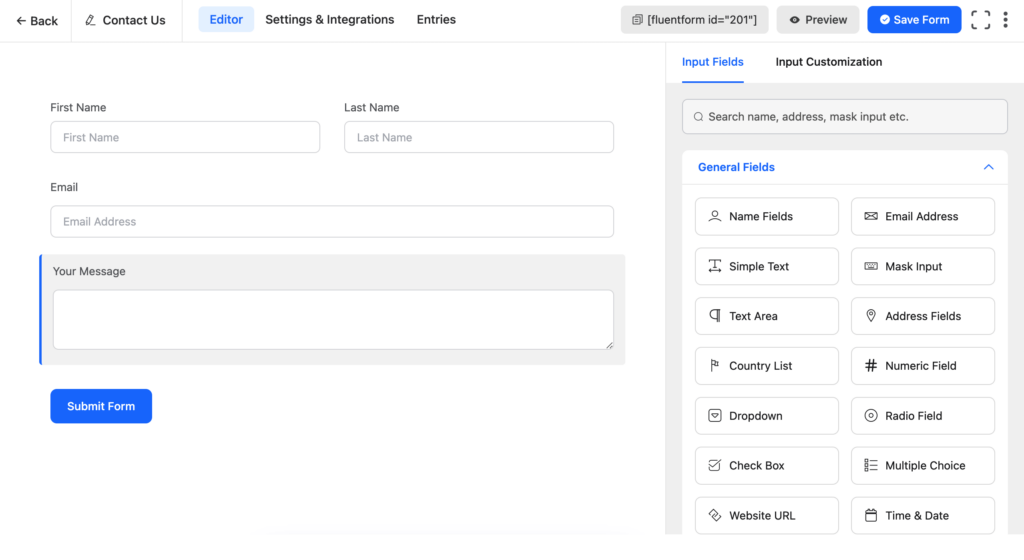 New UI of Fluent Forms