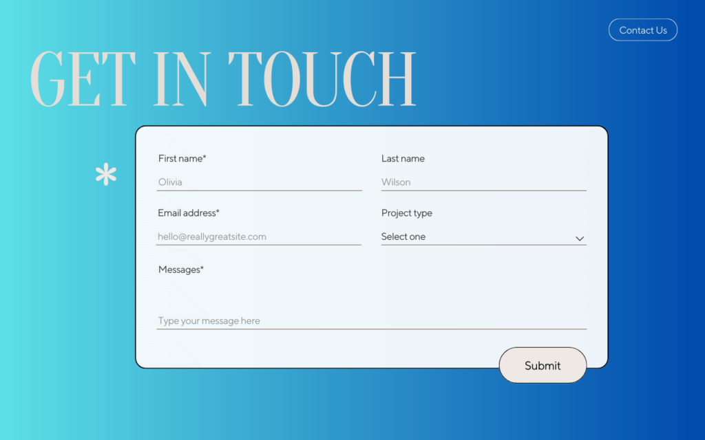Customer contact form Template, Fluent Forms, plugin.