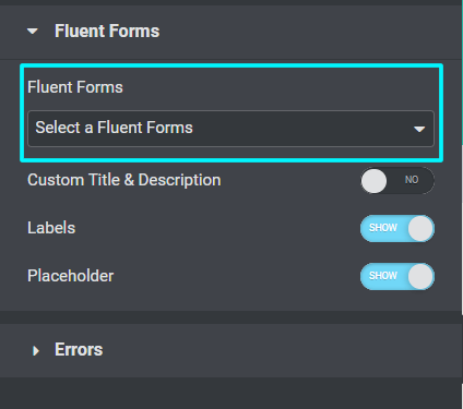 elementor supports fluent forms 