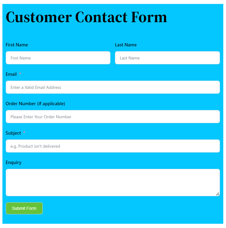 Contact Form Template