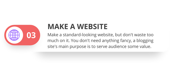 Make a standard, minimalistic website fro blogging