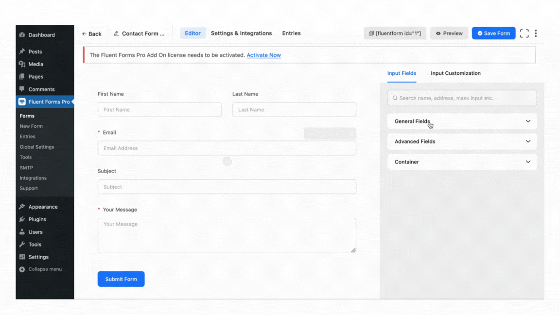 fluent forms UI