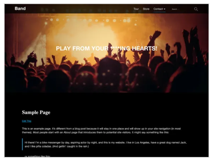 free wordpress themes for artists: Band
