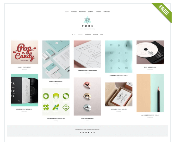 best free wordpress themes for artists: Pure
