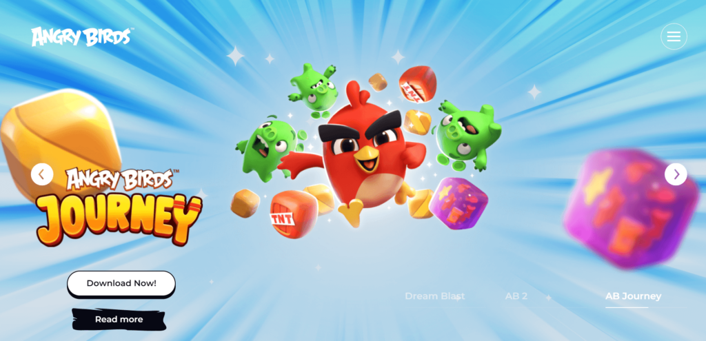 WordPress website examples: Angry Birds