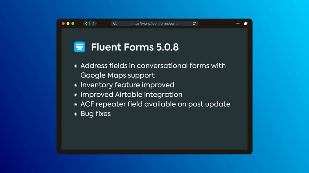 Fluent Forms 5.0.8