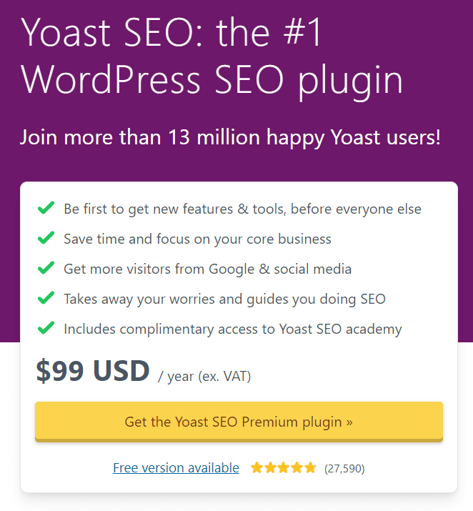 yoast pricing 