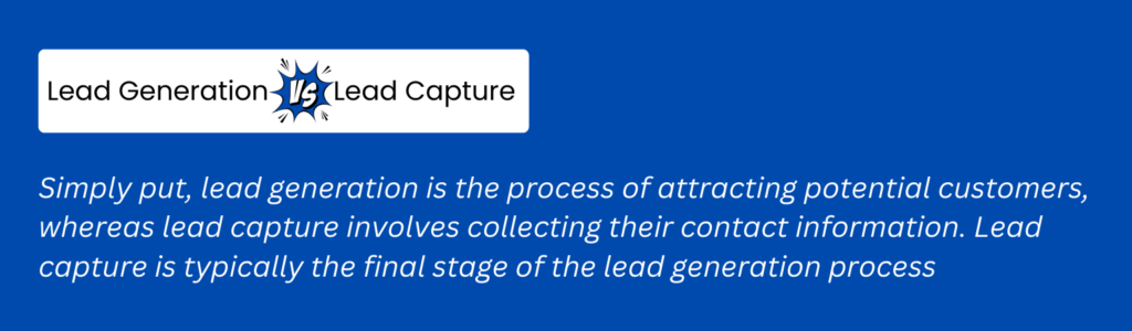 Difference between lead generation and lead capture
