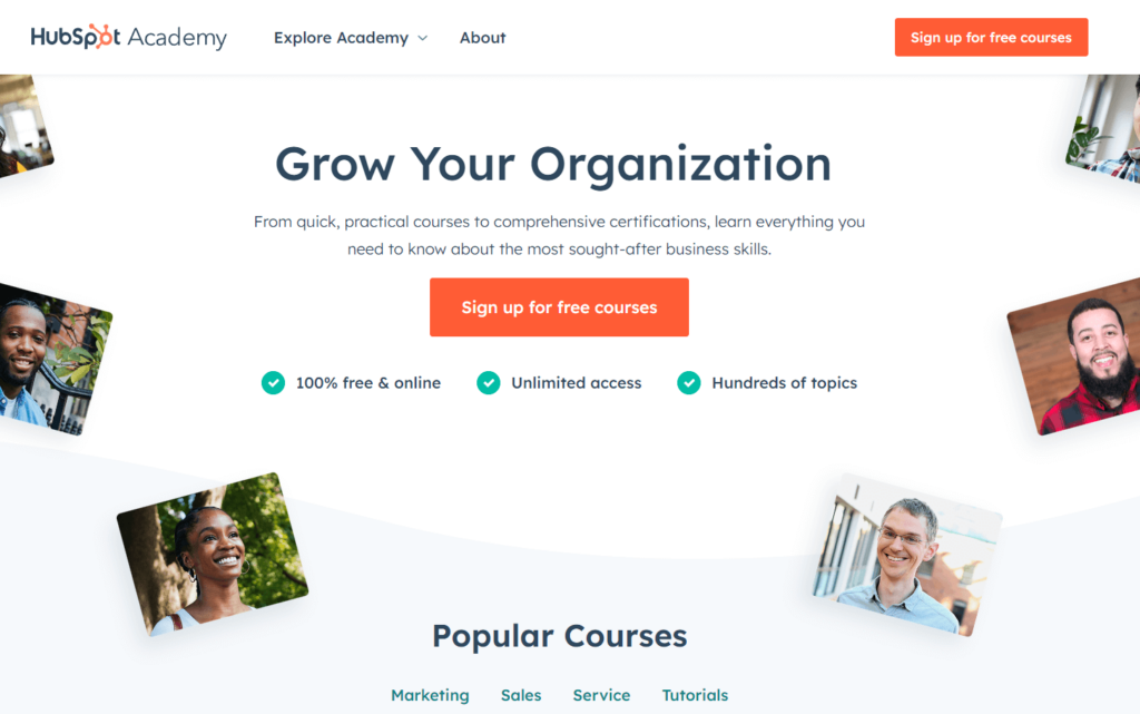 hubspot's courses as a lead generation ideas
