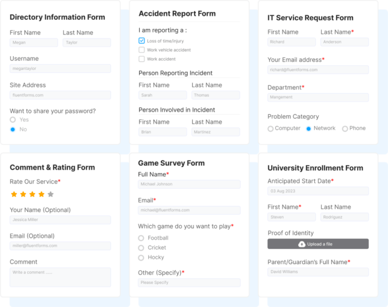 Features of Fluent Forms
