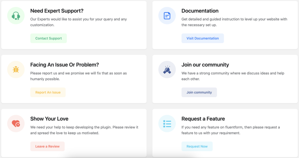 fluent forms, wordpress, support