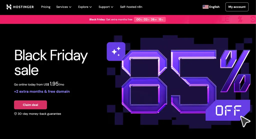 Hostinger black friday sale 2025