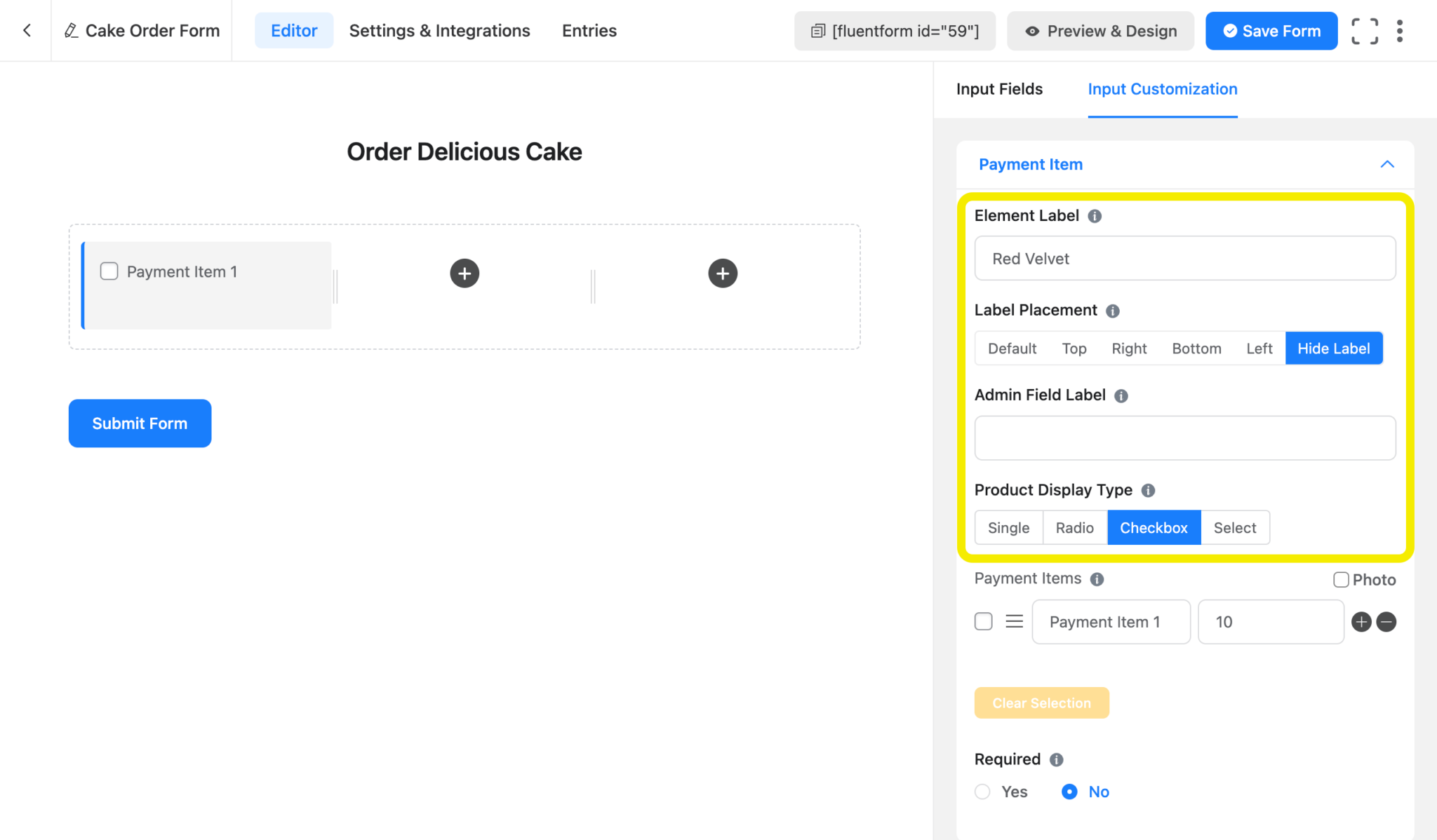 How to Make a Cake Order Form in WordPress - Fluent Forms