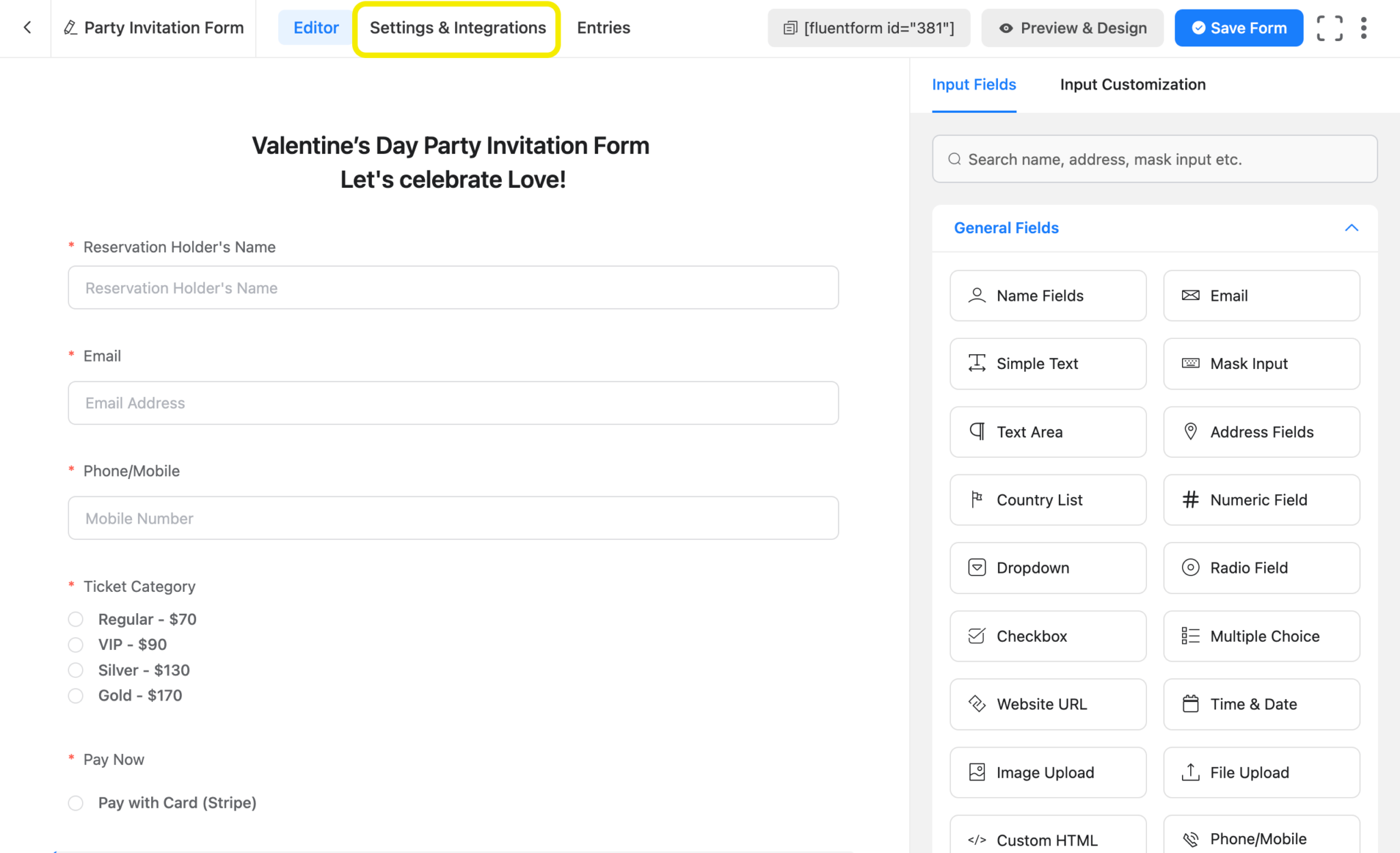How to Create a Valentine's Day Party Invitation Form - Fluent Forms