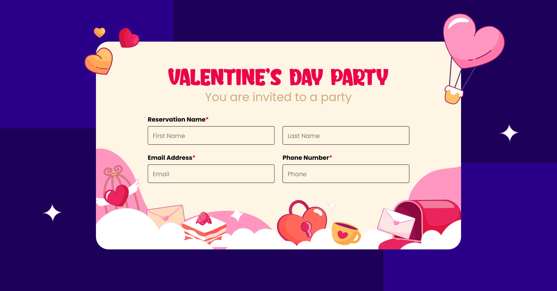 Valentine's Day Party Invitation Form