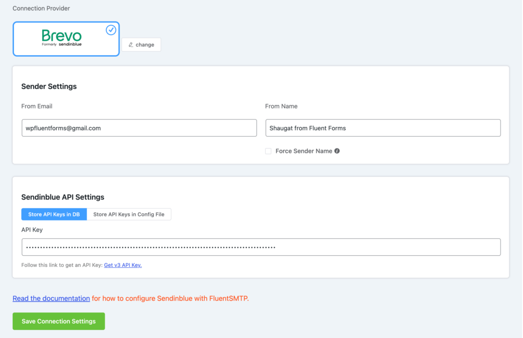 Pasting API key