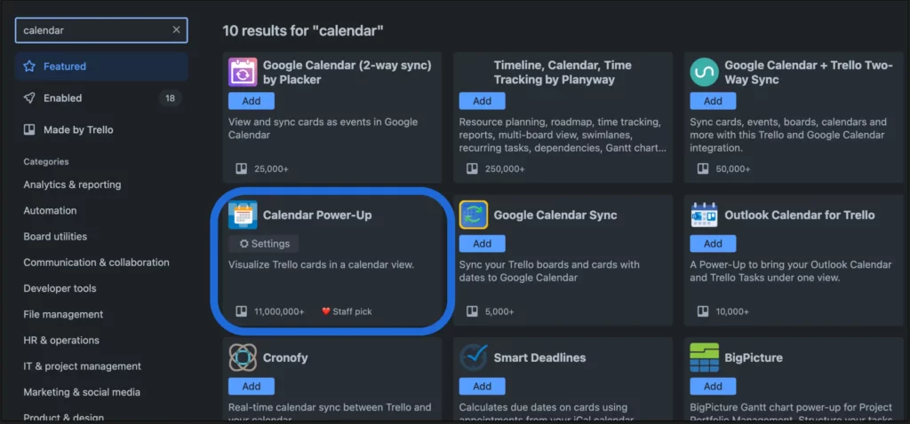 Make a visually appealing board using Trello calendar